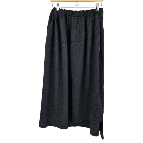 Adidas x Yohji Yamamoto Skirt Black Snap Button Elastic Waist A-line Midi Size M - Picture 2 of 8
